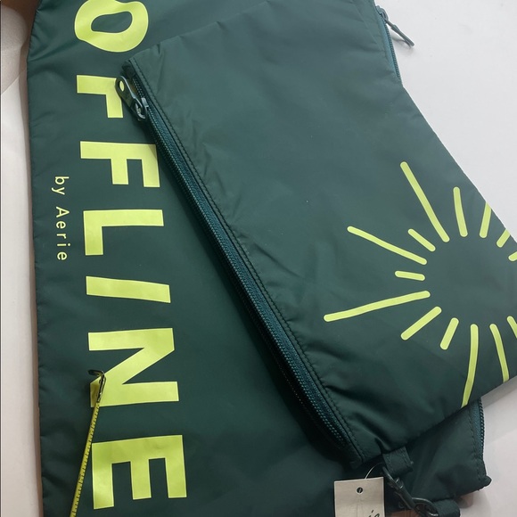 Aerie Green Cosmetic Bags with Yellow Design 000769 - Picture 9 of 9